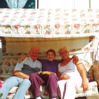 Michelle Relton (a customer) with her gransparents (1990)